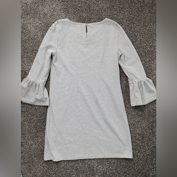 J. Crew Gray Sheath Dress with Bell Sleeves Medium size black and white cotton - Picture 5 of 15